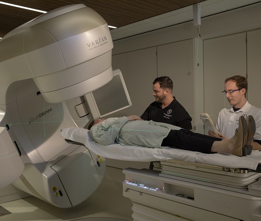 A linear accelerator treatment room at Memorial Sloan Kettering